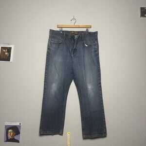 Agave Denim Relaxed Straight Leg Men 40x28 Blue Western Jeans Cowboy Distressed